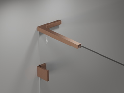 Mexen Lunar L vonios ekrano 2-durų dešinysis 110 x 150 cm, skaidrus, šepečiuota varinė - 897L-110-100-65-00-P