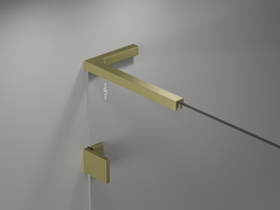 Mexen Lunar L vonios sienelė 2-dalių kairė 80 x 150 cm, skaidri, auksinė šlifuota - 897L-080-100-55-00-L