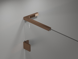 Mexen Lunar L vonios ekranas 2-durų kairysis 120 x 150 cm, skaidrus, rožinis auksas - 897L-120-100-60-00-L