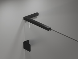 Mexen Lunar L dviejų dalių vonios ekranas, kairysis 80 x 150 cm, skaidrus, juodas - 897L-080-100-70-00-L