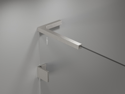 Mexen Lunar L vonios pertvara 2-dalių kairinė 100 x 150 cm, permatomas, šlifuotas nikelis - 897L-100-100-97-00-L