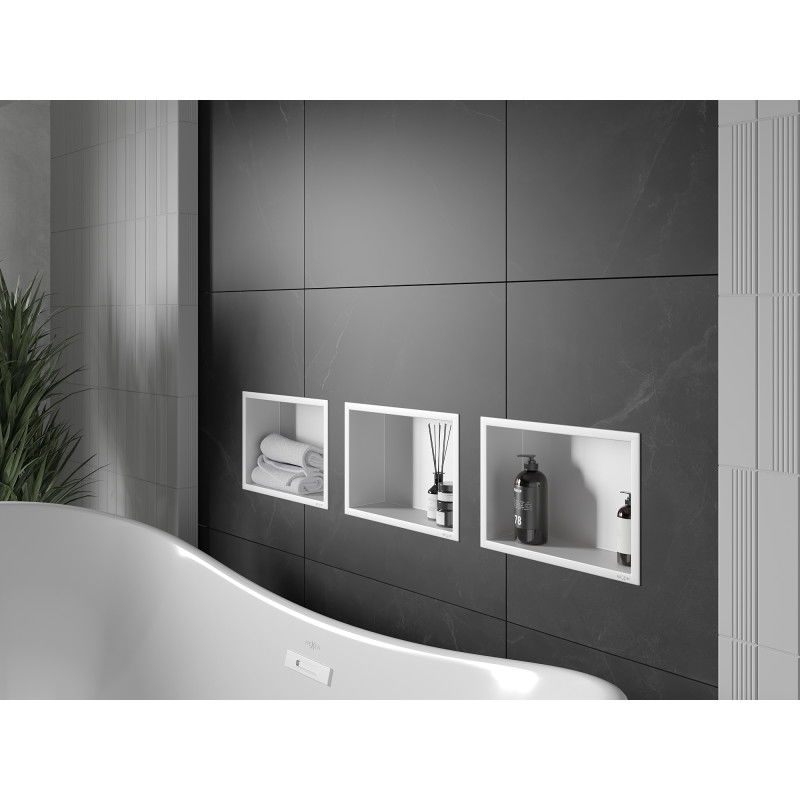 Mexen X-Wall-R nišinė lentyna su apvadu 30 x 20 cm, balta - 1920302010