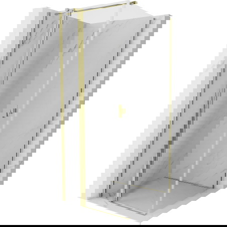 Mexen Mist T ūkinis dušo kabina 80 x 80 cm, skaidrus, auksinis - 8A4T-080-080-50-00