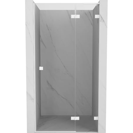 Mexen Lunar L Dešinės pusės atveriamos dušo durys 115 cm, skaidrios, baltos - 834L-115-000-20-00-P