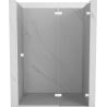 Mexen Lunar L dešinės pusės įleidžiamas dušo durys, 135 cm, permatomos, baltos - 834L-135-000-20-00-P