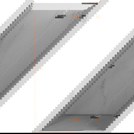 Mexen Lunar L dešinės pusės dušo durys, 95 cm, permatomos, rožinis auksas - 834L-095-000-60-00-P