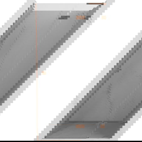 Mexen Lunar L dešinės pusės atidaromos dušo durys 120 cm, permatomos, šlifuotas varis - 834L-120-000-65-00-P