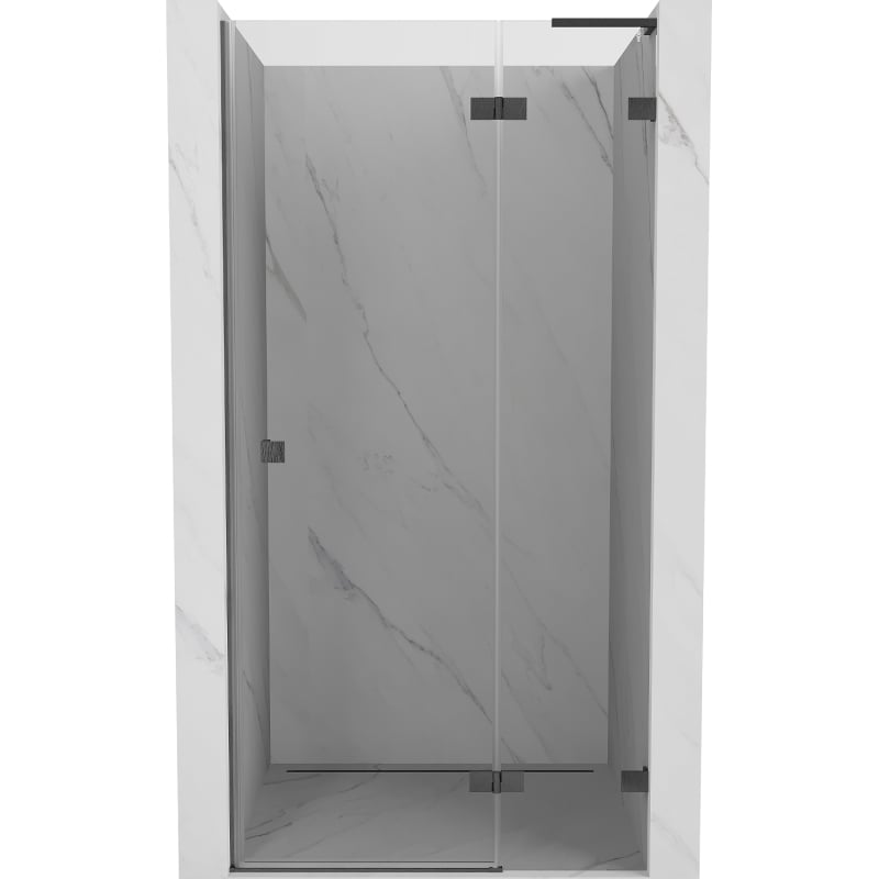 Mexen Lunar L dešinės pusės stumdomos dušo durys 110 cm, skaidrios, šlifuotos pilkos spalvos - 834L-110-000-66-00-P