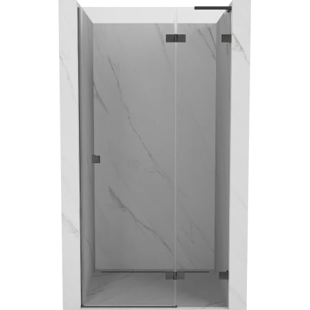Mexen Lunar L dešinės pusės stumdomos dušo durys 110 cm, skaidrios, šlifuotos pilkos spalvos - 834L-110-000-66-00-P