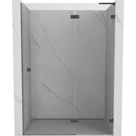 Mexen Lunar L dešinės pusės atveriamos dušo durys 130 cm, skaidrios, šlifuota pistoletinė pilka - 834L-130-000-66-00-P