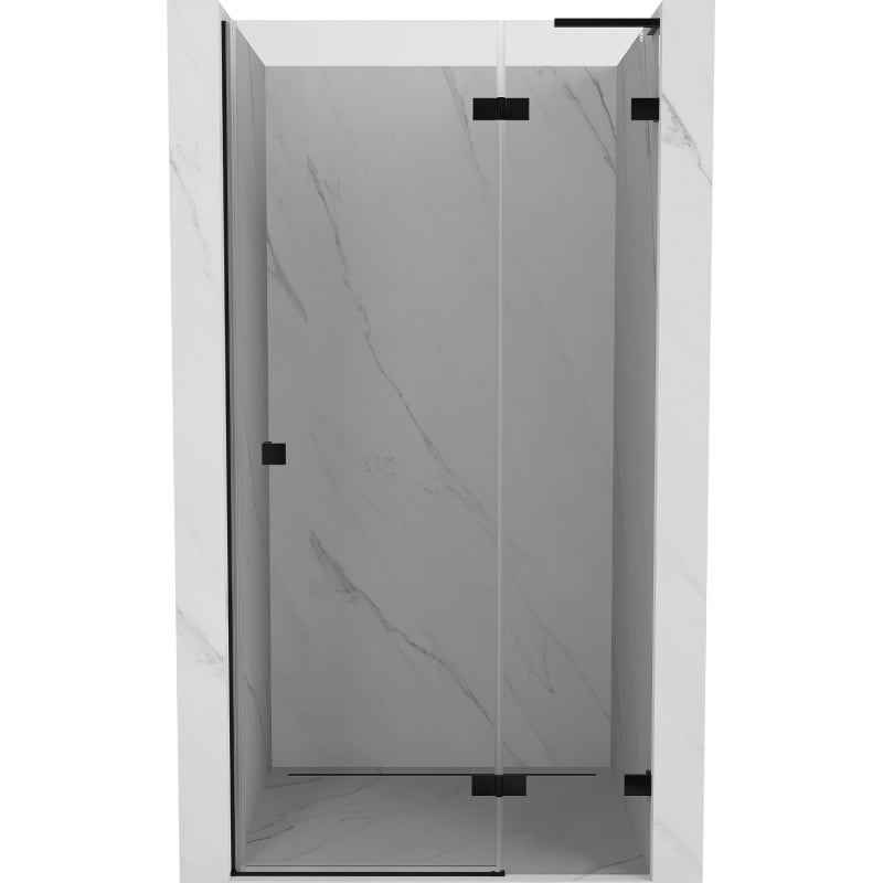 Mexen Lunar L 80 cm atveriamos dešinės dušo durys, skaidrios, juodos - 834L-080-000-70-00-P
