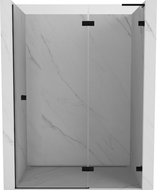 Mexen Lunar L atveriamos dešinės pusės dušo durys, 130 cm, skaidrios, juodos - 834L-130-000-70-00-P
