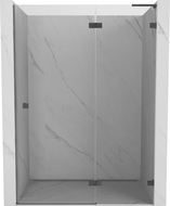 Mexen Lunar L dešinės atveriamos dušo durys 130 cm, skaidrios, gun metal - 834L-130-000-95-00-P