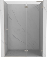 Mexen Lunar L dešinės pusės atveriamos dušo durys 135 cm, skaidrios, šlifuotas nikelis - 834L-135-000-97-00-P