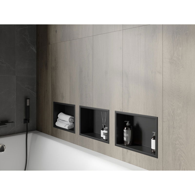 Mexen X-Wall-R nišinė lentyna su apvadu 30 x 20 cm, juoda - 1970302010