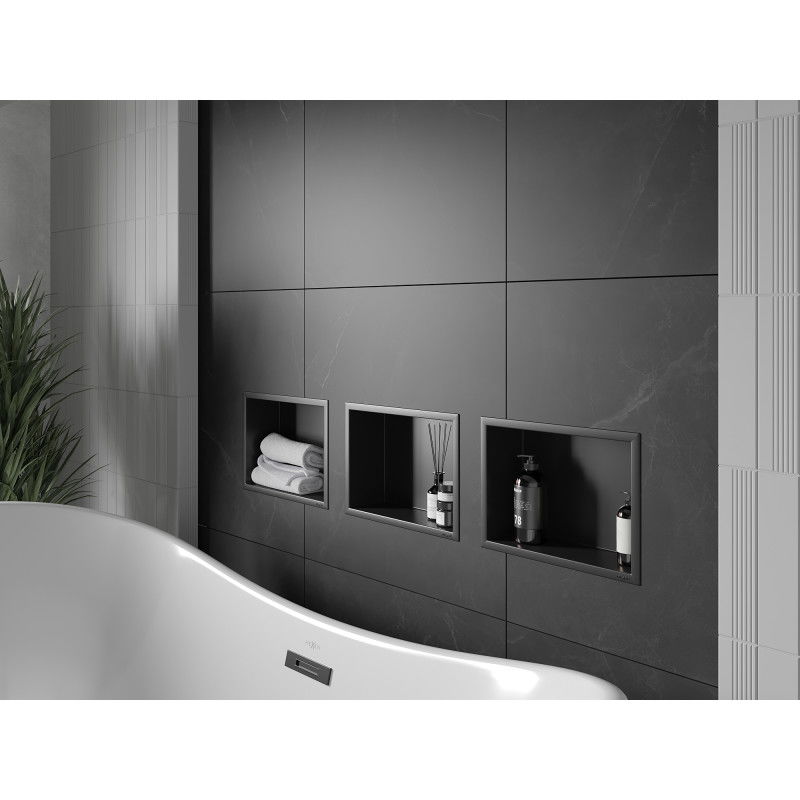 Mexen X-Wall-R nišinė lentyna su apvadu 30 x 20 cm, juoda - 1970302010