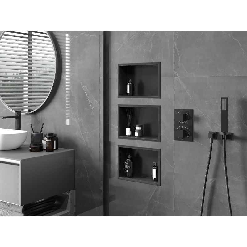 Mexen X-Wall-R nišinė lentyna su apvadu 30 x 20 cm, juoda - 1970302010