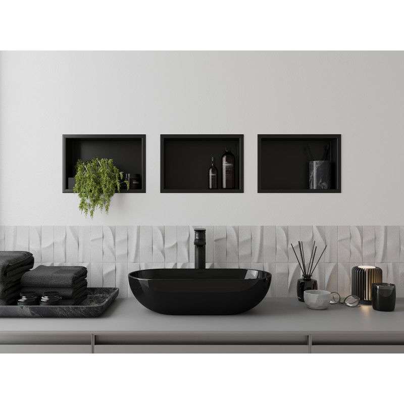 Mexen X-Wall-R nišinė lentyna su apvadu 30 x 20 cm, juoda - 1970302010