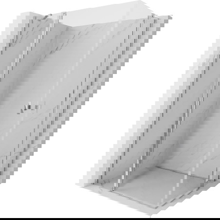 Mexen Mist Dviguba dušo kabina su varstomomis durimis 115 x 100 cm, skaidri, chromuota - 8A4-115-100-01-00