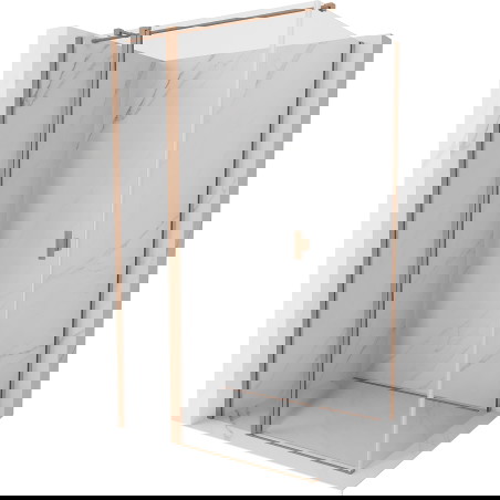 Mexen Mist T 75 x 90 cm pašurnama dušo kabina, skaidri, šlifuota vario spalva - 8A4T-075-090-65-00