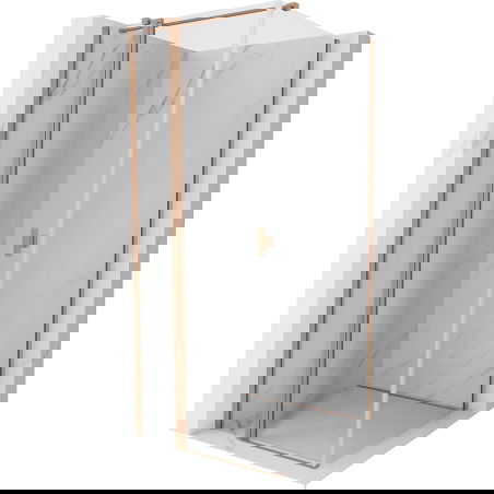 Mexen Mist T lanksti dušo kabina 100 x 100 cm, permatoma, šlifuotas varis - 8A4T-100-100-65-00