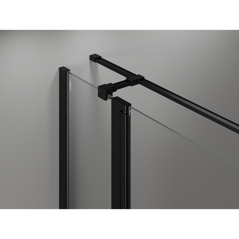 Mexen Mist T voniaus durys su 95 x 70 cm matmenimis, permatomos, juodos - 8A4T-095-070-70-00