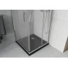 Mexen Rio Kvadratinė dušo kabina 70 x 70 cm, matinė, chromuota + juodas Flat padėklas - 860-070-070-01-30-4070