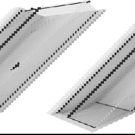 Mexen Mist T vonia kabina atveriama 110 x 95 cm, permatomas, juodas - 8A4T-110-095-70-00