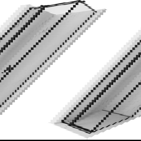 Mexen Mist T dušo kabina, atveriama kairinė 95 x 95 cm, juodas rėmas, juoda - 8A4T-095-095-70-70-L