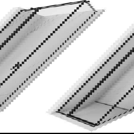 Mexen Mist T kairinamas dušo kabinas kairinis 70 x 90 cm, juodas rėmas, juoda - 8A4T-070-090-70-70-L