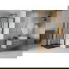 Mexen Rio kvadratinė dušo kabina 70 x 70 cm, Šerkšnas, Juoda + dušo padėklas Flat, Juoda - 860-070-070-70-30-4070B