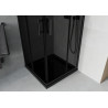 Mexen Rio Kvadratinė dušo kabina 70 x 70 cm, grafitas, juoda + „Flat“ dušo padėklas, juodas - 860-070-070-70-40-4070B