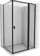 Mexen Mist T dešinysis atidaromas dušo kabinas 75 x 80 cm, juodas rėmas, juodas - 8A4T-075-080-70-70-P