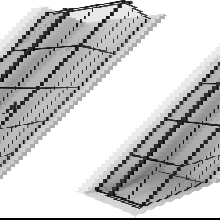 Mexen Mist T dušo kabina varstoma kairė 90 x 90 cm, juodas tinklelis, juoda - 8A4T-090-090-70-77-L