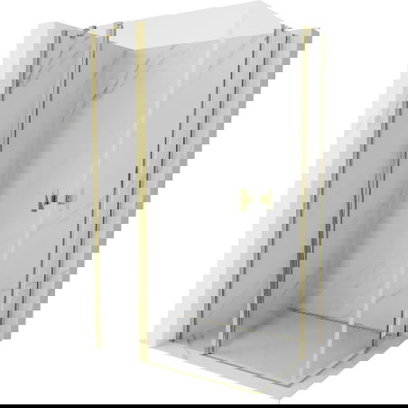 Mexen Mist Duo dušo kabina su durelėmis 120 x 80 cm, permatoma, auksinė - 8A4-120-080-50-00