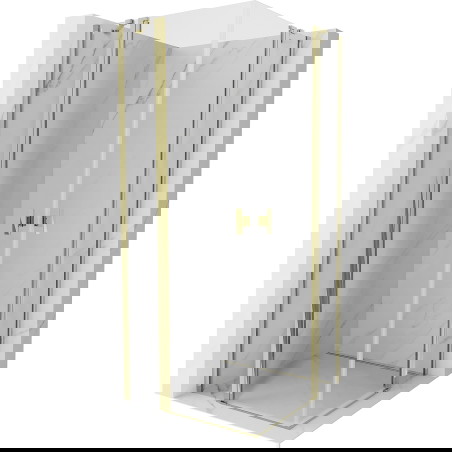Mexen Mist Duo pakabinama dušo kabina 95 x 95 cm, skaidri, auksinė - 8A4-095-095-50-00