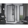 Mexen Apia stumdomoji dušo kabina 100 x 80 cm, skaidri, juoda + Rio - 840-100-080-70-00-4510 padėklas