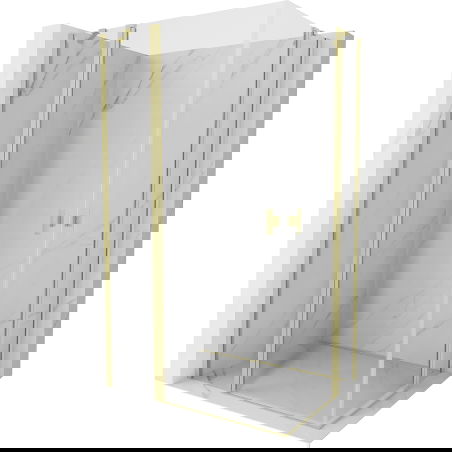 Mexen Mist Duo dušo kabina atveriama 115 x 85 cm, permatoma, šlifuotas auksas - 8A4-115-085-55-00