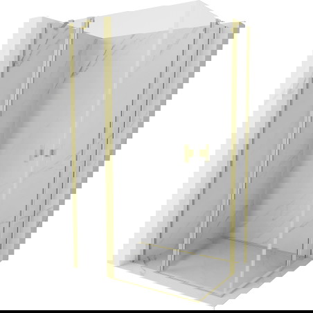 Mexen Mist Dviguba dušo kabina atveriama 115 x 90 cm, permatoma, auksinis šlifuotas - 8A4-115-090-55-00