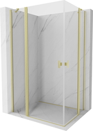 Mexen Mist Duo stumdoma dušo kabina 115 x 105 cm, permatoma, matinė aukso spalvos - 8A4-115-105-55-00