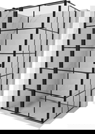 Mexen Mist T kairiųjų varstomų durų dušo kabina 80 x 120 cm, juodos grotelės, juoda - 8A4T-080-120-70-77-L