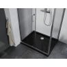 Mexen Apia stumdomos dušo kabina 90 x 80 cm, permatoma, chromuota + plokščias juodas padėklas - 840-090-080-01-00-4070