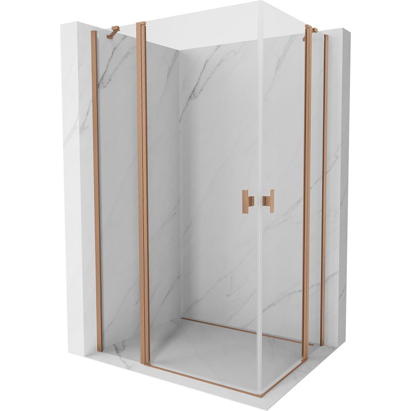 Mexen Mist Duo dušo kabinos durelės 115 x 85 cm, skaidrios, šlifuota varis - 8A4-115-085-65-00