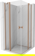 Mexen Mist Duo varstoma dušo kabina 95 x 95 cm, skaidri, šlifuotas varis - 8A4-095-095-65-00