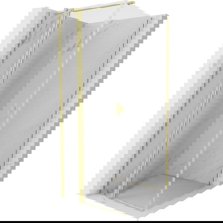 Mexen Mist T 90 x 90 cm atveriama dušo kabina, skaidri, su auksine šlifuota apdaila - 8A4T-090-090-55-00