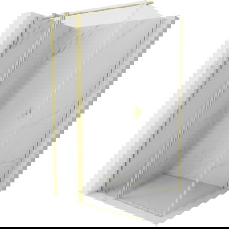 Mexen Mist T atveriama dušo kabina 85 x 95 cm, skaidri, auksinė matinė - 8A4T-085-095-55-00