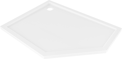 Mexen Flow pentagoninė plokščia dušo padėklas kairysis 100 x 80 cm, balta blizgi - 46P108010L