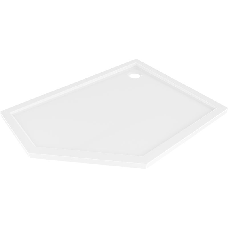 Mexen Flow penkiakampė plona dešinė dušo padėklas 100 x 90 cm, baltas blizgus - 46P109010R