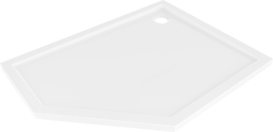 Mexen Flow penkiakampis plonas dešinysis dušo padėklas 100 x 90 cm, baltas blizgus - 46P109010R