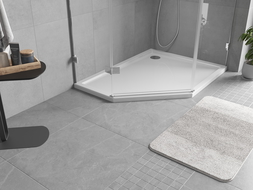 Mexen Flow penkiakampė plona dešinė dušo padėklas 100 x 90 cm, baltas blizgus - 46P109010R